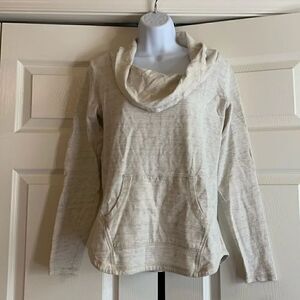 COWL NECK, by LUCY, cotton, SP, great condition, off white w/gray under tone